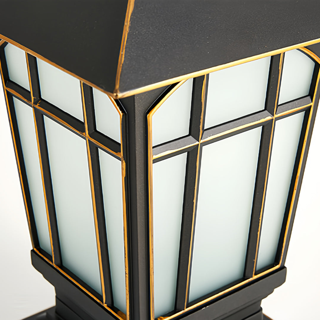 European Outdoor Pillar Light in Chestnut Aluminum with Clear Glass