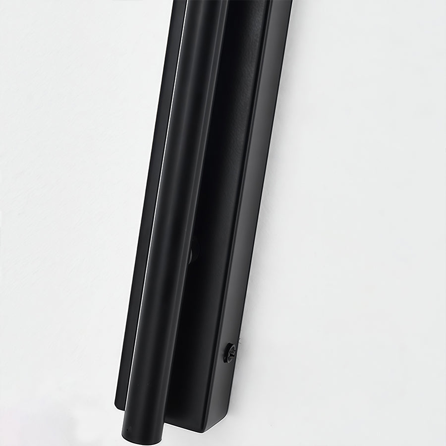 Modern Black Iron Wall Sconce with Glass Shade for Bedroom and Living Room