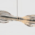 Crystal Linear Pendant Light for Kitchen Island, Modern Chrome LED Suspension