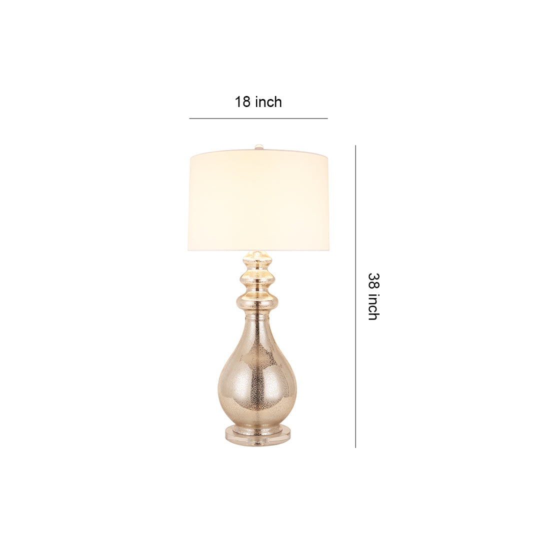 Lumière Argentée Modern Silver Table Lamp with Crystal Glass Shade