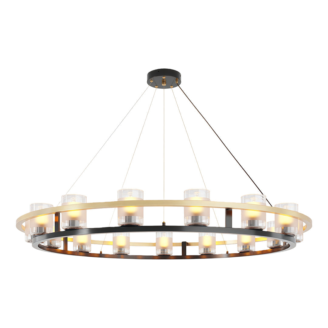 Aurelia Copper Modern Chandelier with Clear Glass Shades