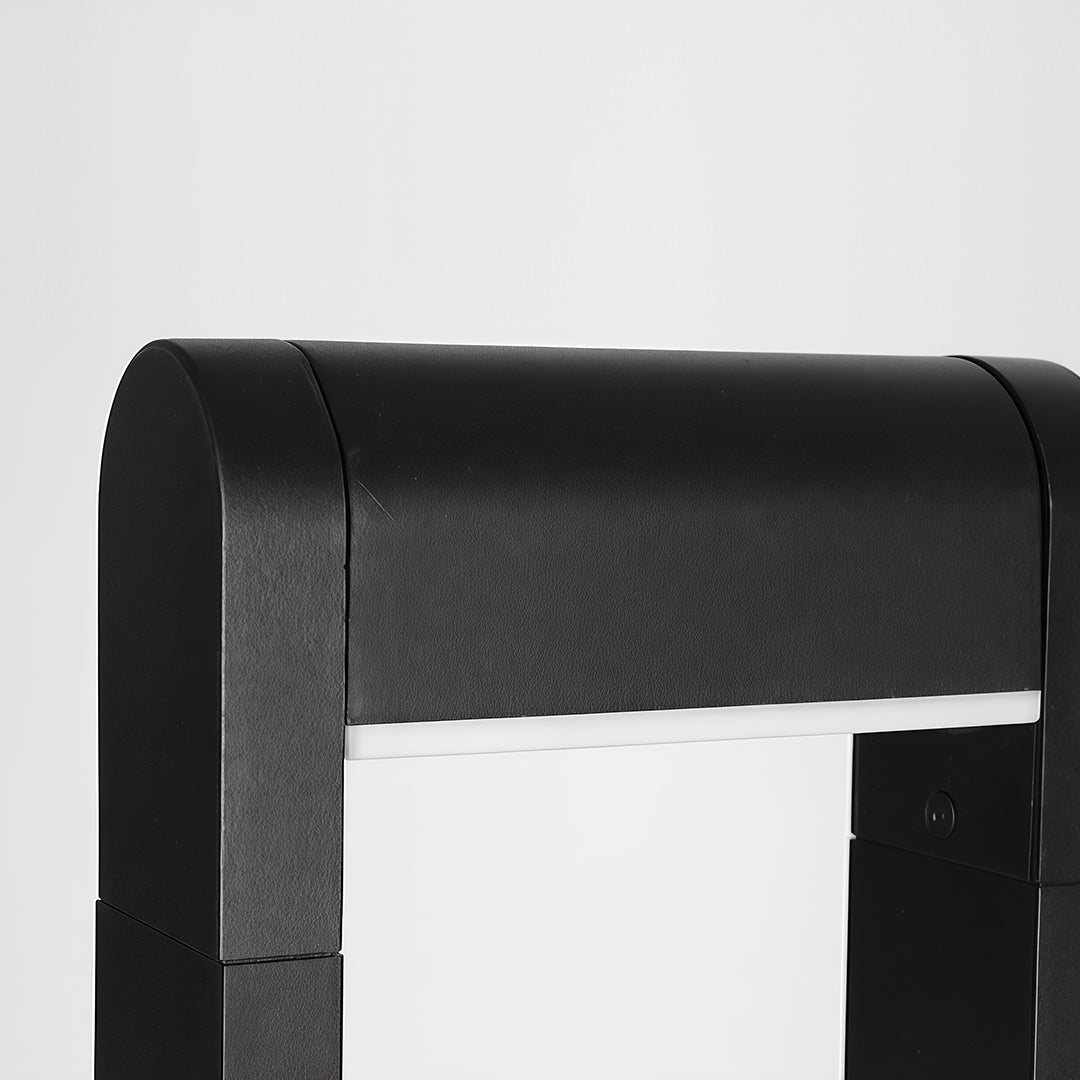 Minimalist Black Square Outdoor Bollard Light for Pathways