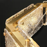 Italian Brass Rectangular Glass Chandelier, 6-10 Lights, Modern Luxury Ceiling Pendant