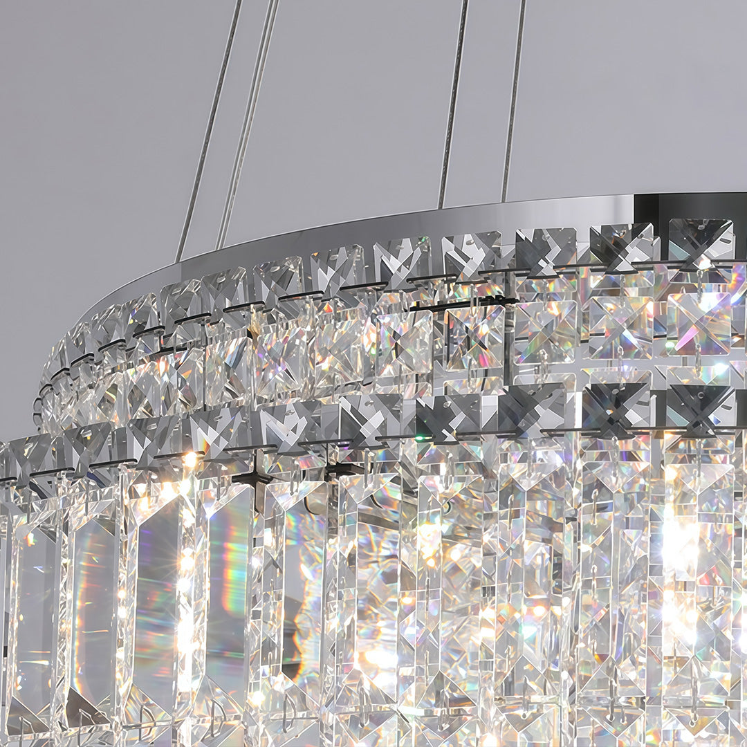 Aurelia Crystal Chandelier – Minimalist Adjustable Ceiling Light