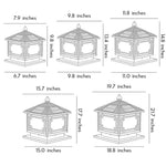 European Solar Pillar Lights for Garden, Waterproof Aluminum Fence Lamp