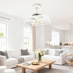 White Ceiling Fan with Integrated LED Light – Modern Nordic Design