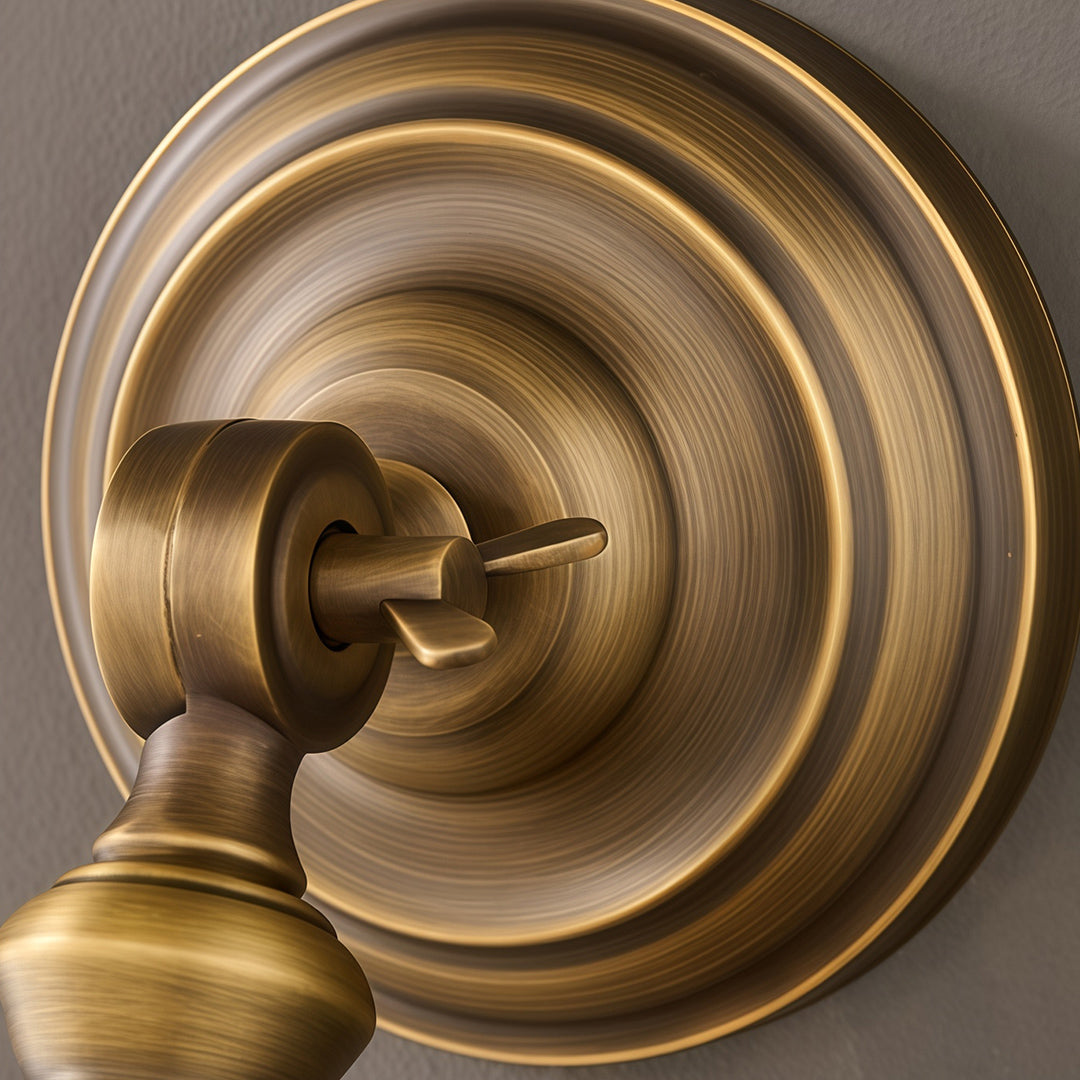 American Retro Solid Brass LED Wall Sconce for Bedroom and Living Room