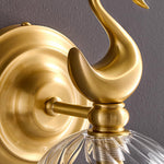 Modern Brass Wall Sconce with Clear Glass Shade for Living Room