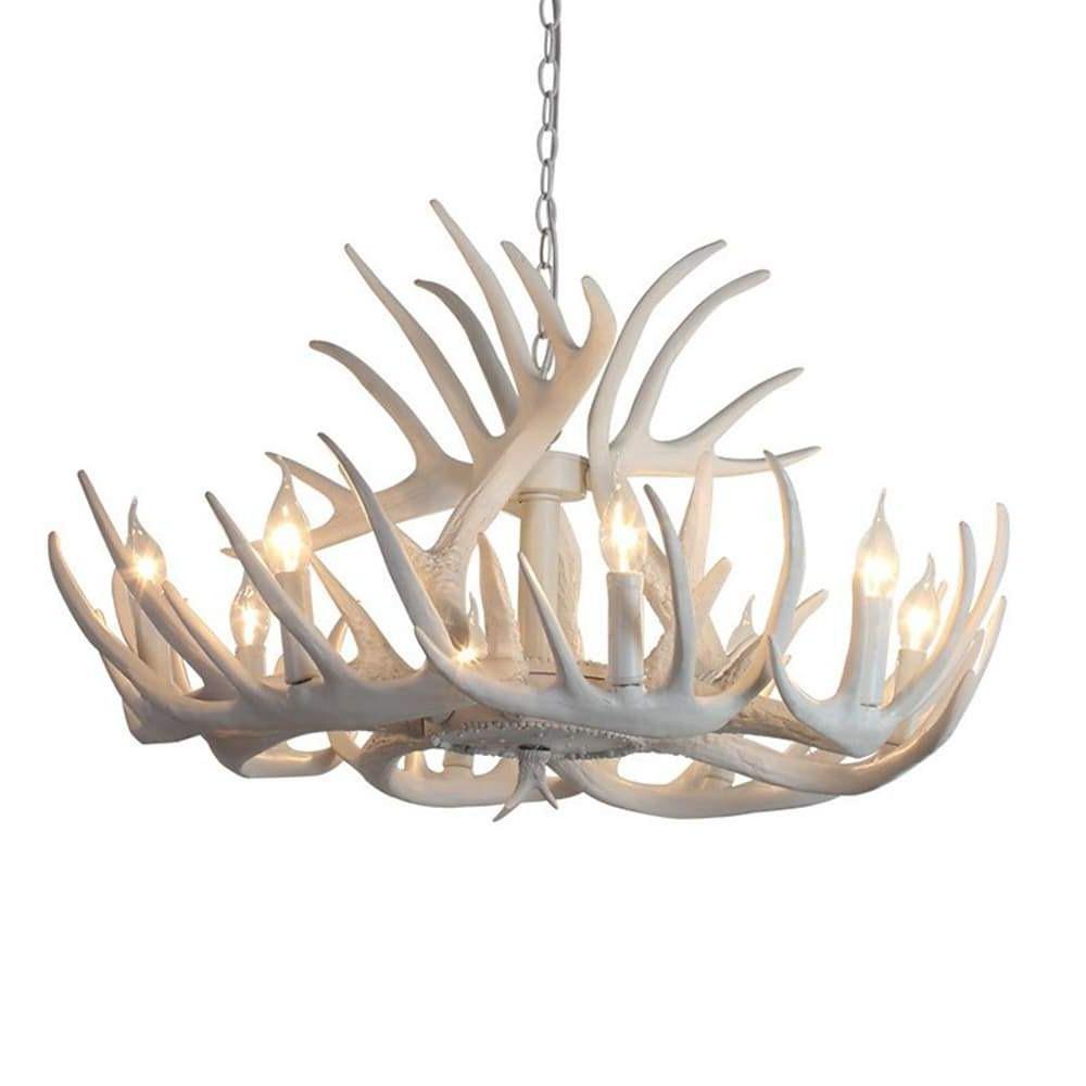 Vintage Antler Chandelier With Candle Lights 4 6 8 Lights