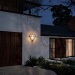 Modern Diamond Outdoor Wall Sconce with LED, Black Aluminum, IP54 Waterproof