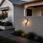 Modern Diamond Outdoor Wall Sconce with LED, Black Aluminum, IP54 Waterproof