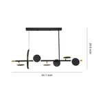 Aurelia Six-Light Linear LED Chandelier in Black and Gold with Silicone Shades
