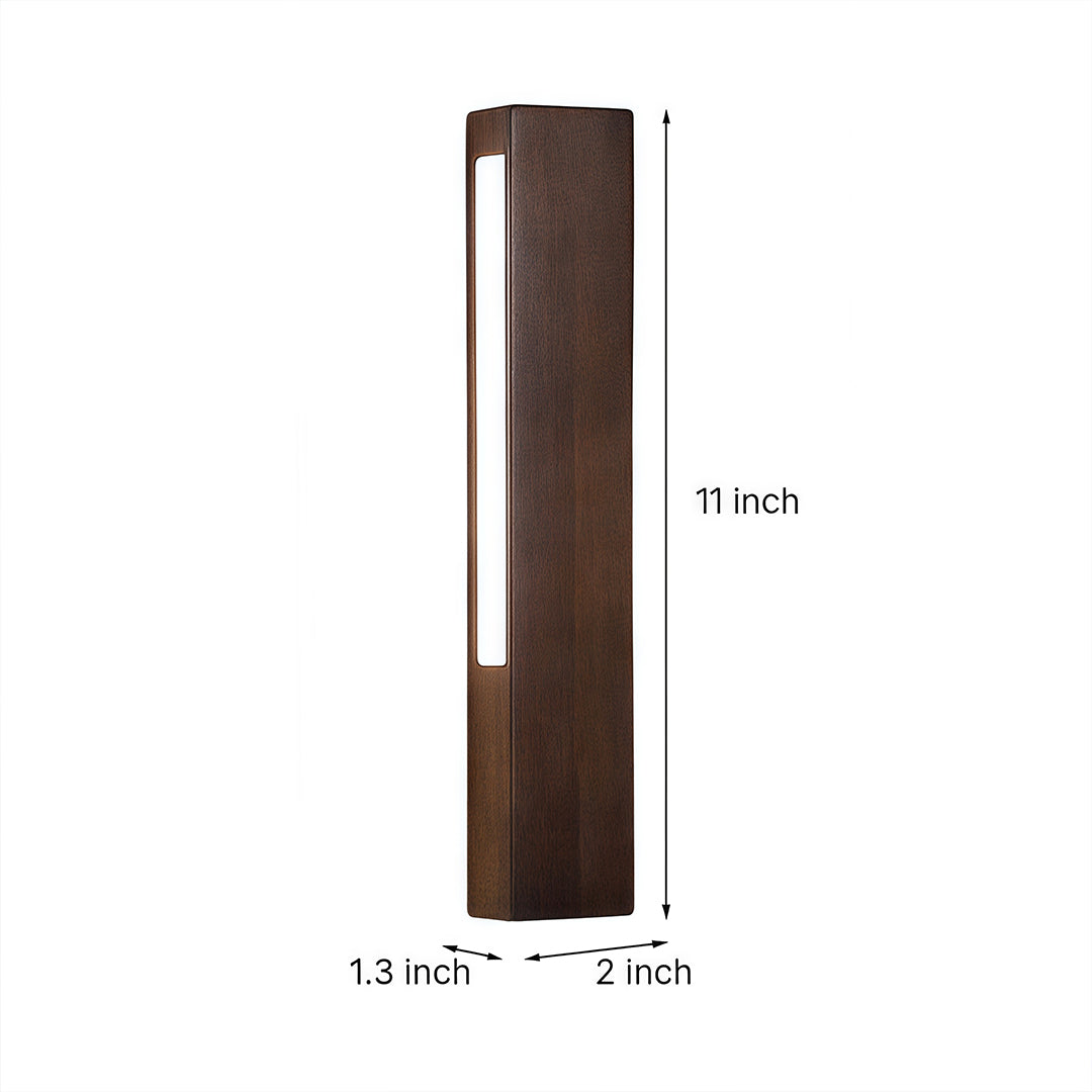 Japanese Wood & Aluminum LED Wall Sconce for Bedside and Hallway