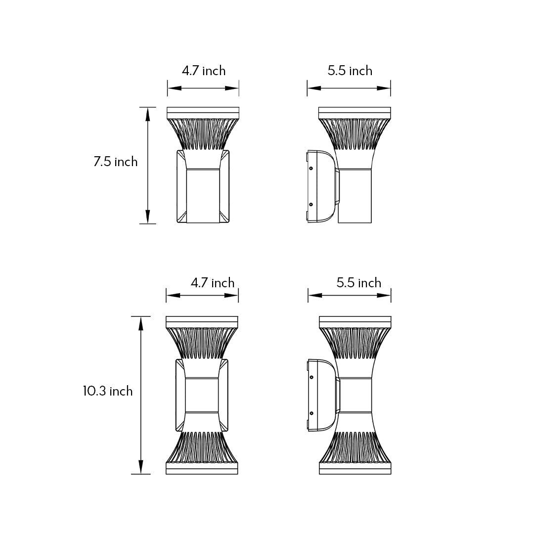 Minimalist Nordic Outdoor Wall Light in Die-Cast Aluminum