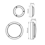 Round LED Outdoor Wall Sconce in Black Aluminum, IP65 Waterproof Minimalist Design