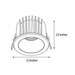 Modern Recessed LED Ceiling Spotlights, Set of 2, IP44 Waterproof Aluminum