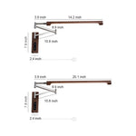 Swing Arm Wall Sconce in Silver Iron with Walnut Accents, Mid-Century Modern LED Reading Lamp