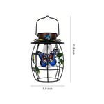 Artisan Iron Solar Butterfly Lantern for Garden & Patio