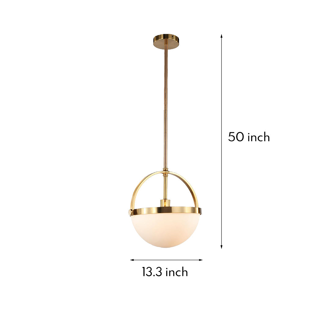 Aurelia Gold and White Glass Pendant Light, Minimalist Ceiling Lamp