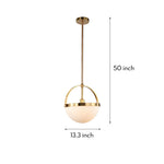 Aurelia Gold and White Glass Pendant Light, Minimalist Ceiling Lamp