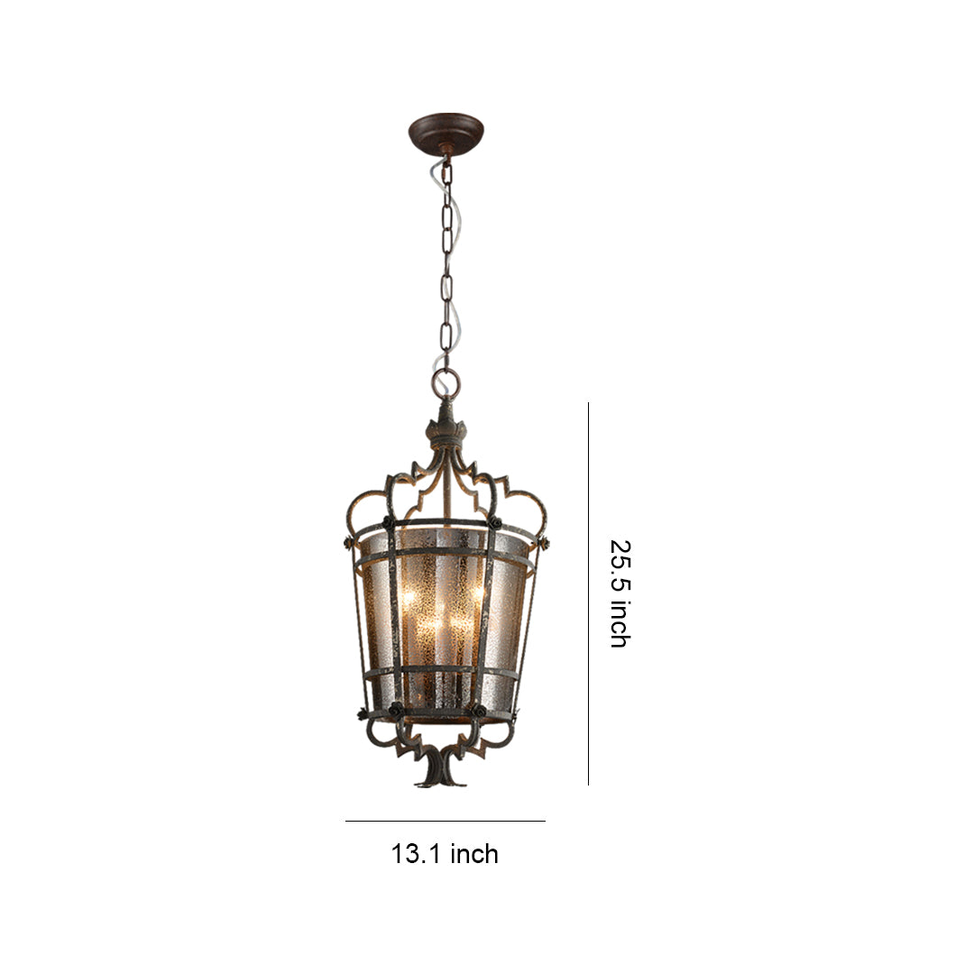 Antique Bronze Italian Pendant Light with Clear Glass Shade