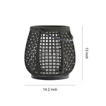 Woven Outdoor Lantern Floor Lamp with Handle, Portable Patio Lighting