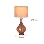 Sculptural Glass Table Lamp with Linen Shade for Refined Interiors