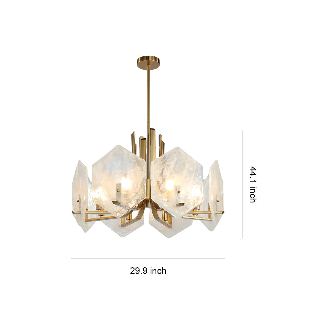 Aurelia Gold Geometric Chandelier – Vintage Industrial Pendant Light for Dining & Living Spaces