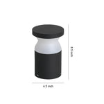 Modern Bollard Path Light in Sand Black Stainless Steel for Garden Walkways