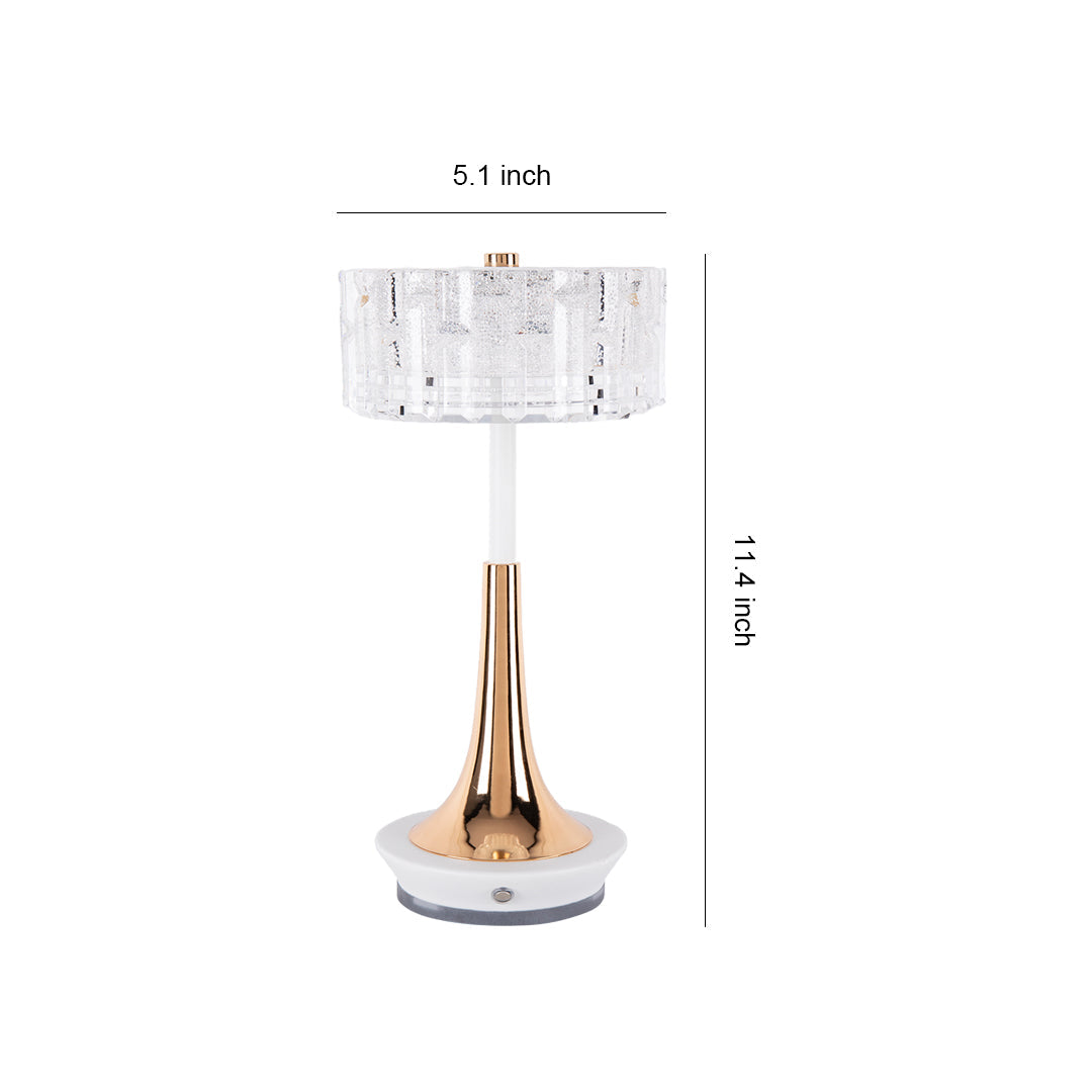 Cordless Mushroom Table Lamp with Dimmable Touch Control, Modern Acrylic Shade