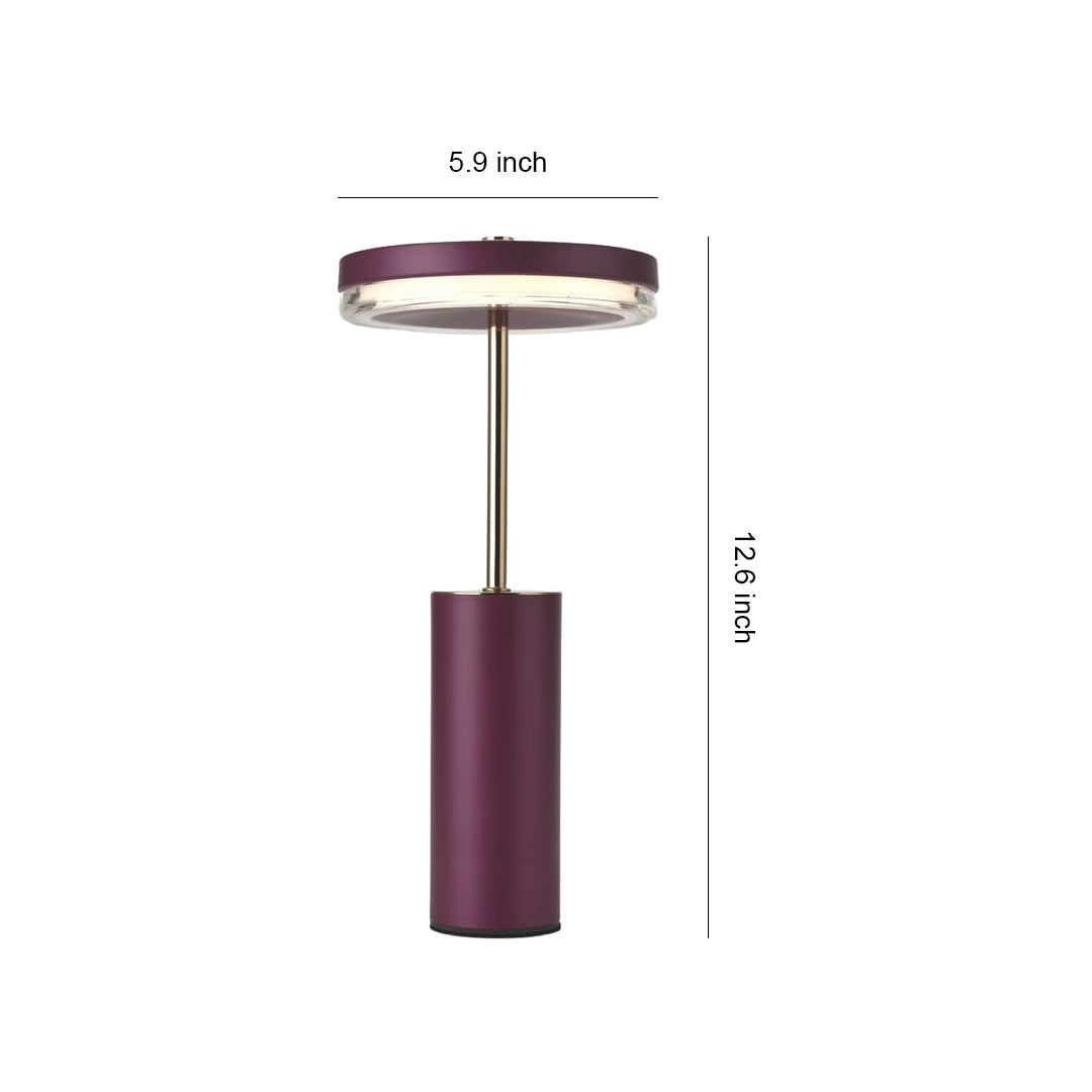 Cylinder Table Lamp with Dimmable LED, European Modern Accent Light for Living Room