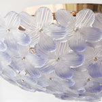 French Petal Glass Semi Flush Mount Ceiling Light in Pastel Hues