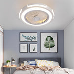 Dimmable Led Bladeless Ceiling Fan Light Flush Mount Ceiling Fan Lamp With Remote Control
