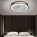 Dimmable Led Bladeless Ceiling Fan Light Flush Mount Ceiling Fan Lamp With Remote Control