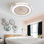 Dimmable Led Bladeless Ceiling Fan Light Flush Mount Ceiling Fan Lamp With Remote Control