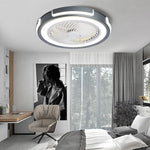 Dimmable Led Bladeless Ceiling Fan Light Flush Mount Ceiling Fan Lamp With Remote Control