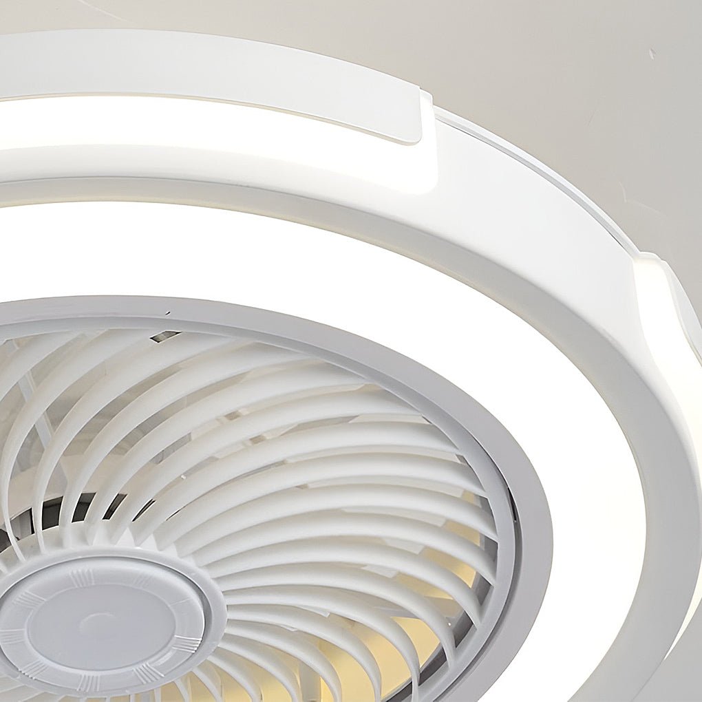 Dimmable Led Bladeless Ceiling Fan Light Flush Mount Ceiling Fan Lamp With Remote Control