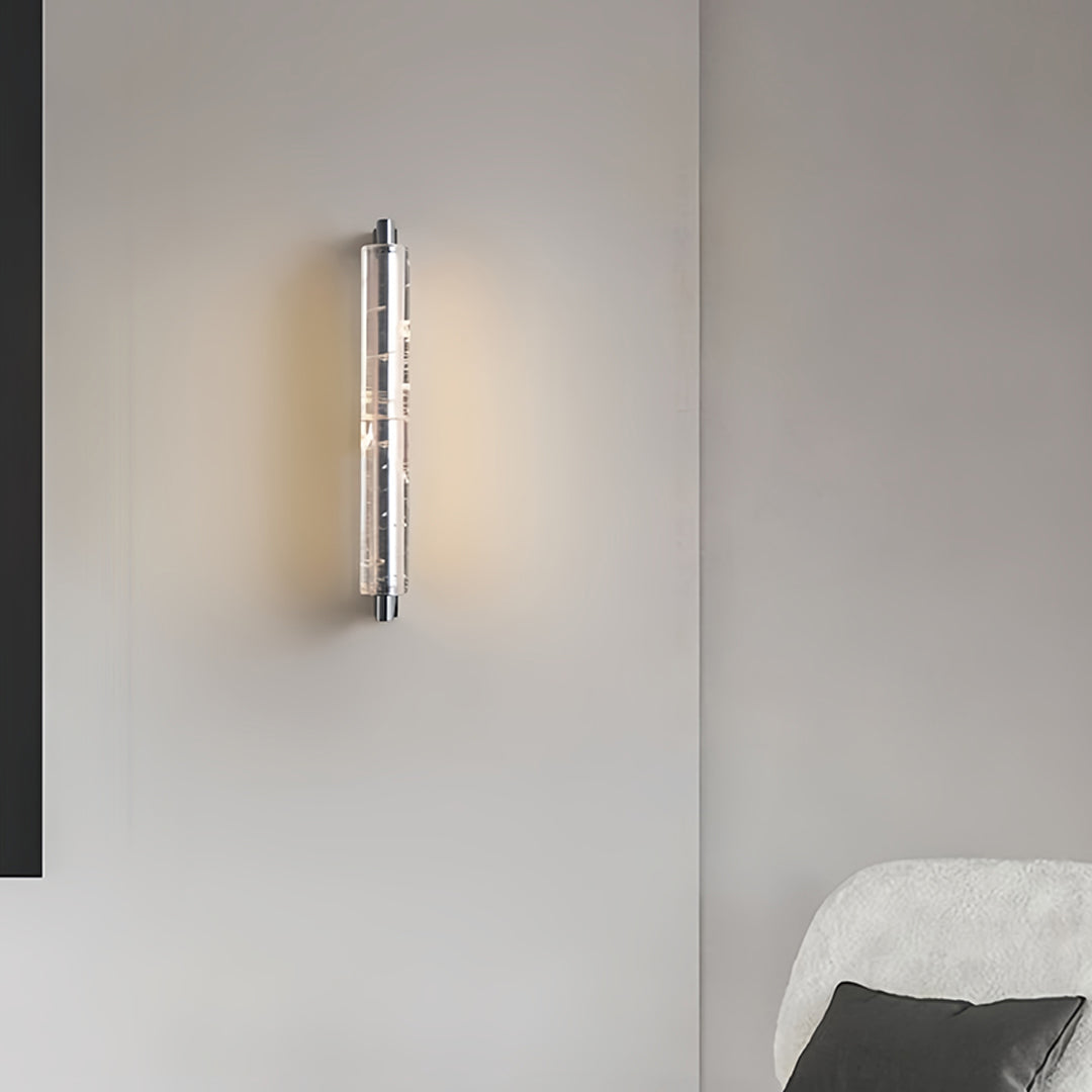 Lumière Crystal LED Wall Sconce — Modern Chrome Metal Art Light