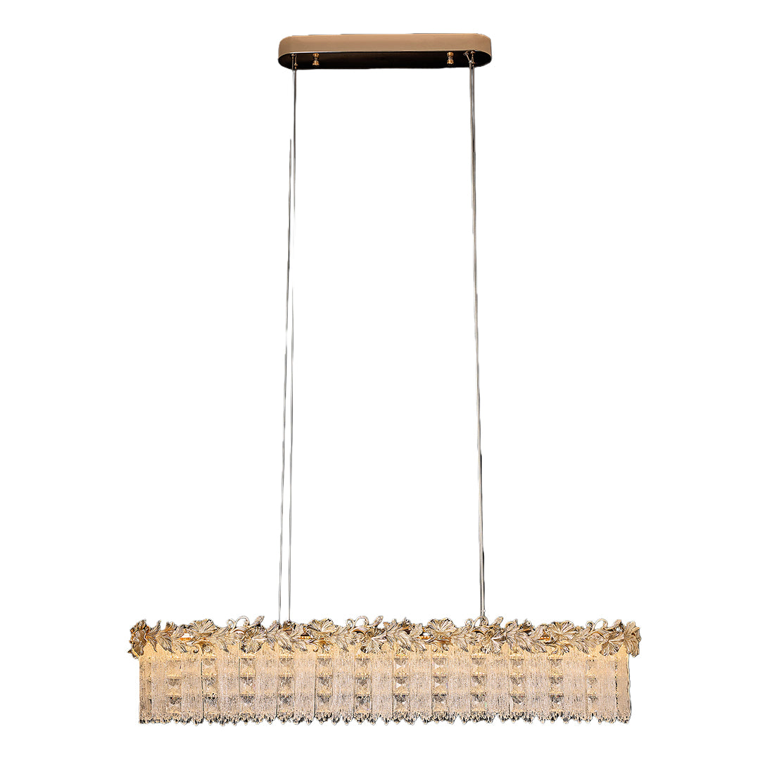 French Minimalist Crystal Chandelier in Champagne Gold Finish