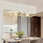 Nordic Gold Linear LED Chandelier with Adjustable Hanging Height