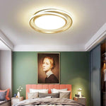 Lumina Circle LED Flush Mount Ceiling Light in Black and Gold for Modern Bedrooms