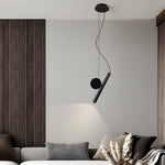 Modern Black Cylinder Pendant Light with Adjustable Hanging Length for Kitchen Island