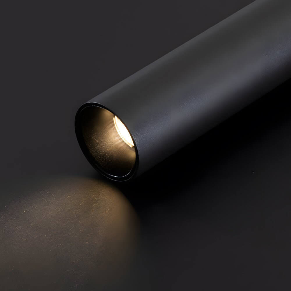 Modern Black Cylinder Pendant Light with Adjustable Hanging Length for Kitchen Island