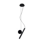 Modern Black Cylinder Pendant Light with Adjustable Hanging Length for Kitchen Island