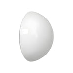 Semi-Sphere Outdoor Wall Sconce in White Metal and Clear Glass