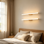 Nordic Wooden LED Vanity Light – Minimalist Waterproof Bathroom Mirror Wall Lamp for Makeup & Washroom-2pcs