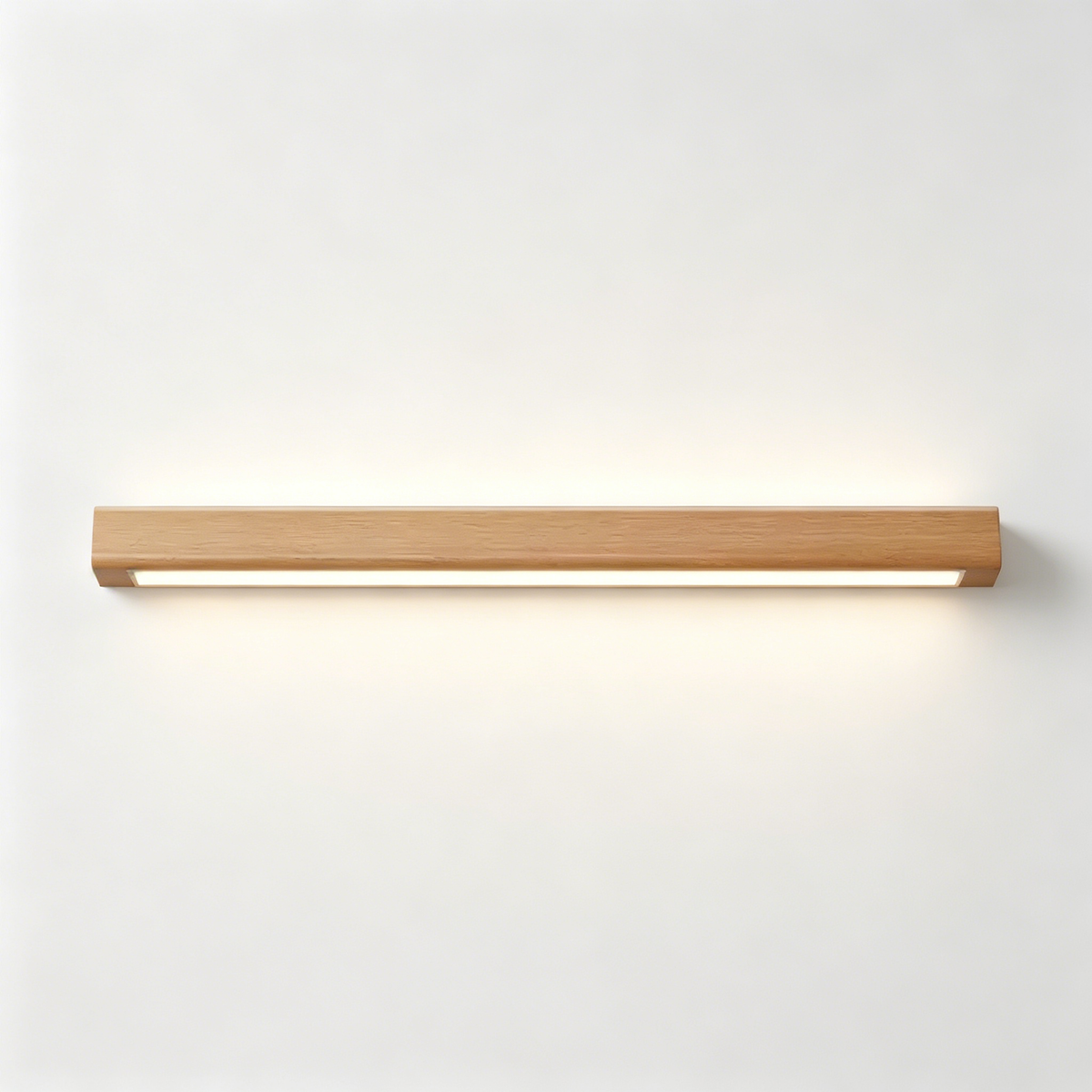 Nordic Minimalist Wooden Linear Wall Lamp – LED Bedside Background Light