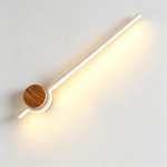Japanese Minimalist Wooden Wall Lamp – LED Linear Bedside Light for Bedroom, Hallway & Background Wall
