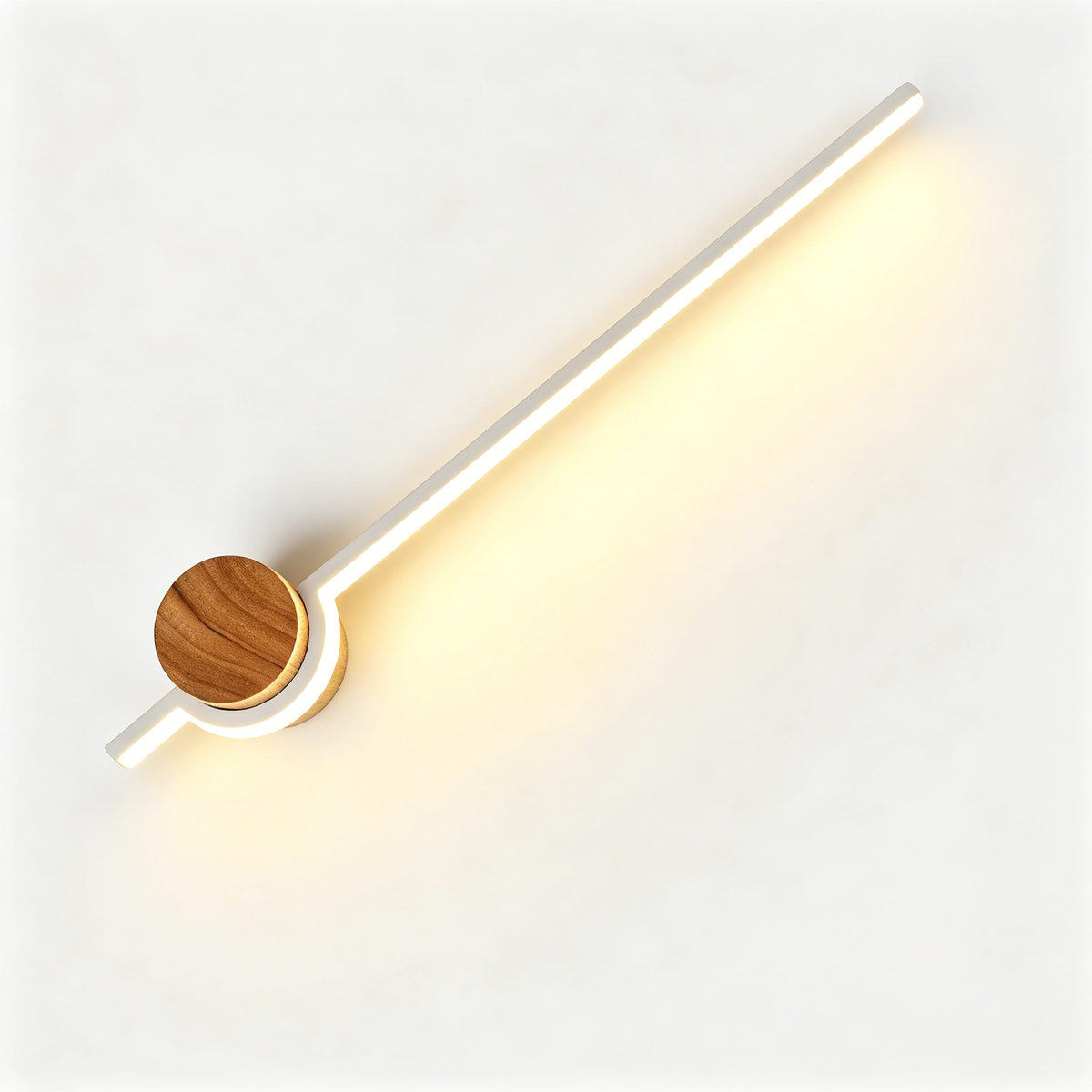 Japanese Minimalist Wooden Wall Lamp – LED Linear Bedside Light for Bedroom, Hallway & Background Wall