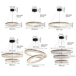 Lumière Ring Pendant Chandelier in Black and Crystal